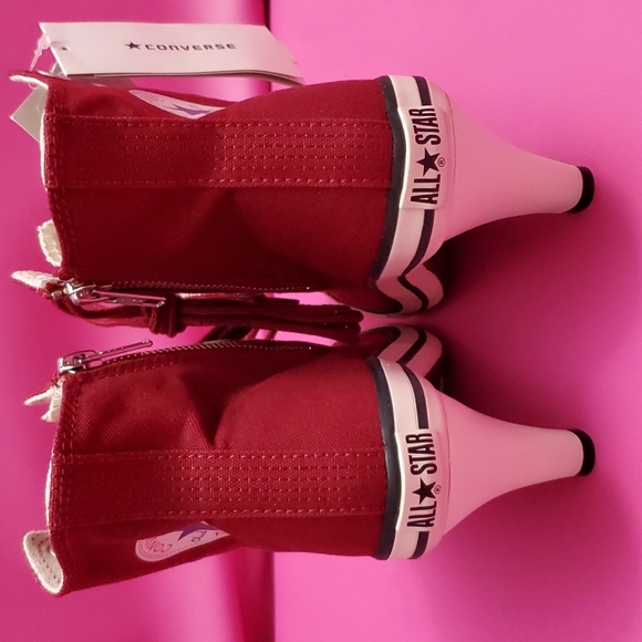 Rare Converse All star heels Japan limited US 4.5 JPN 23.5 burgundy women 6 6.5 - Picture 7 of 10